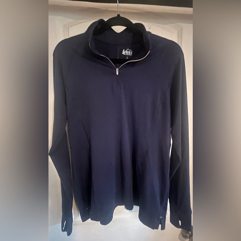 REI Navy Zippered Sport Top LG
